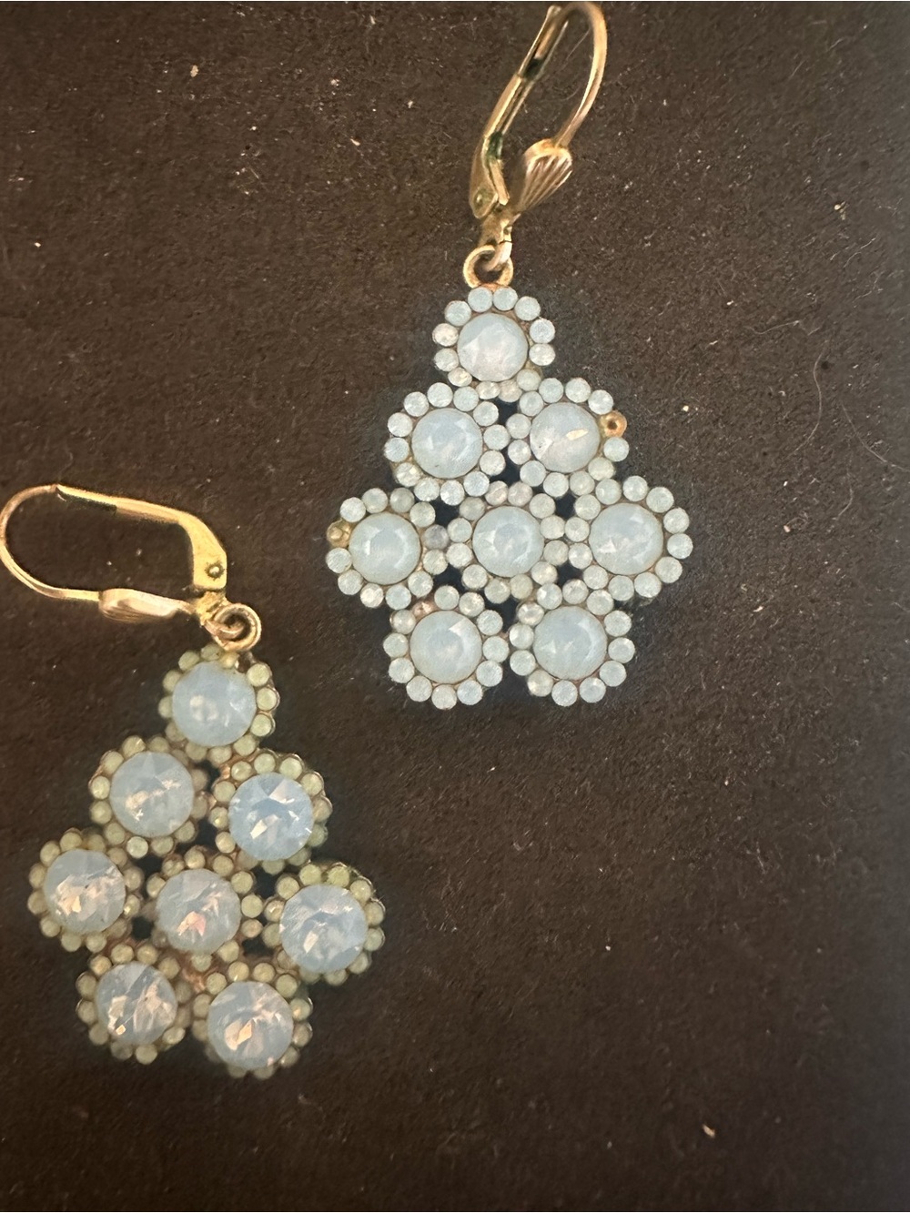 La Vie by Catherine Popesco Light Blue Cluster Crystal Drop Earrings